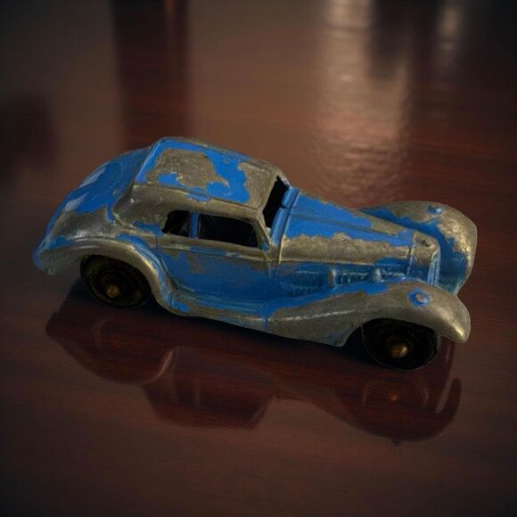 Vintage 1960 Tootsie-Toy 1939 Blue Mercedes Benz Coupe Diecast Car - Picture 7 of 10